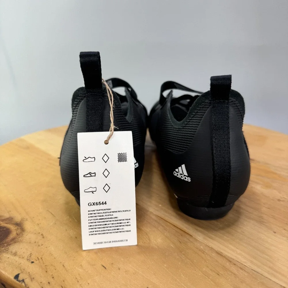 Adidas The Indoor Mens Size‎ 9.5 Cycling Bike Shoes Core Black White 3-Bolt NEW